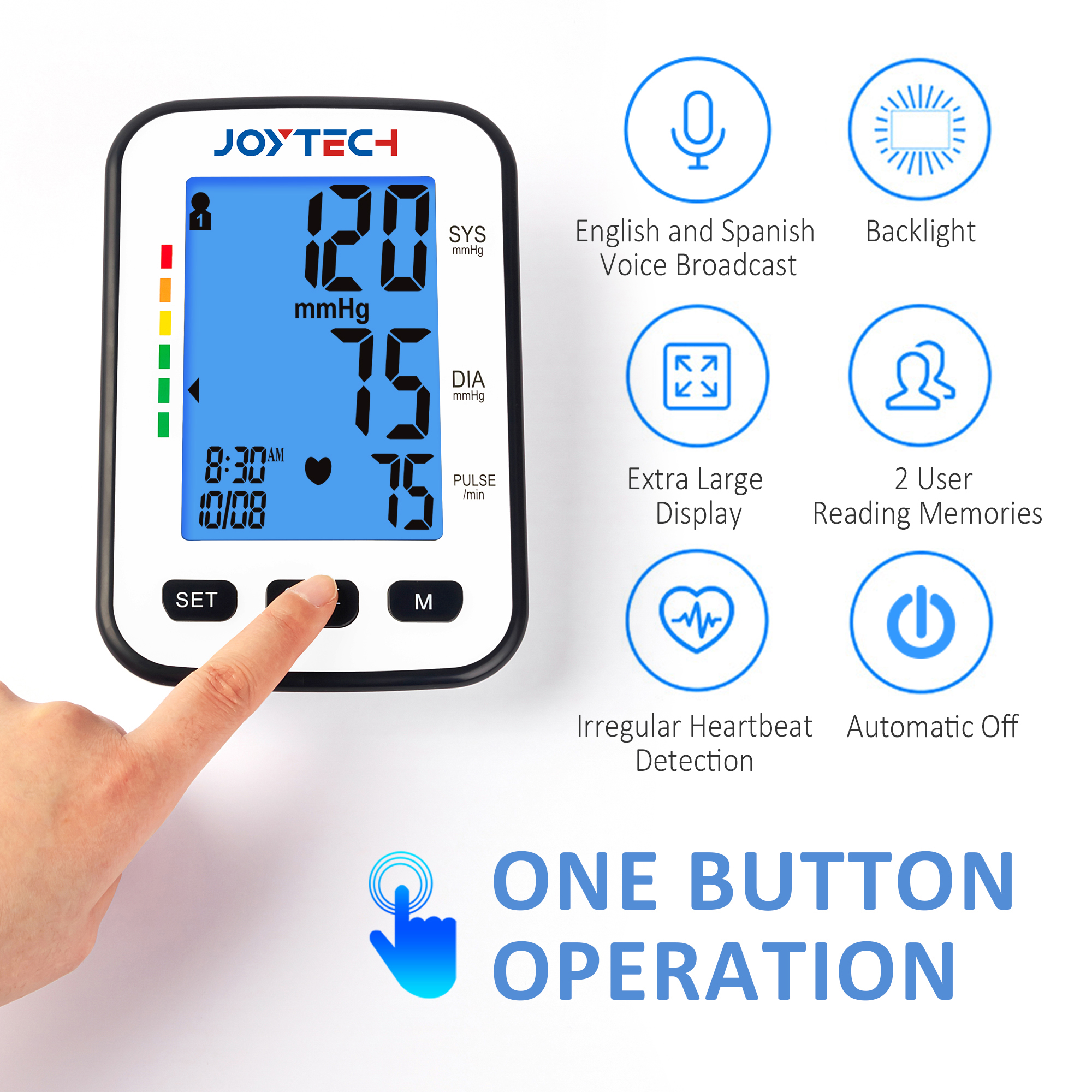 Az idő és a dátum beállítása a Joytech DBP-1333 vérnyomásmérőn
