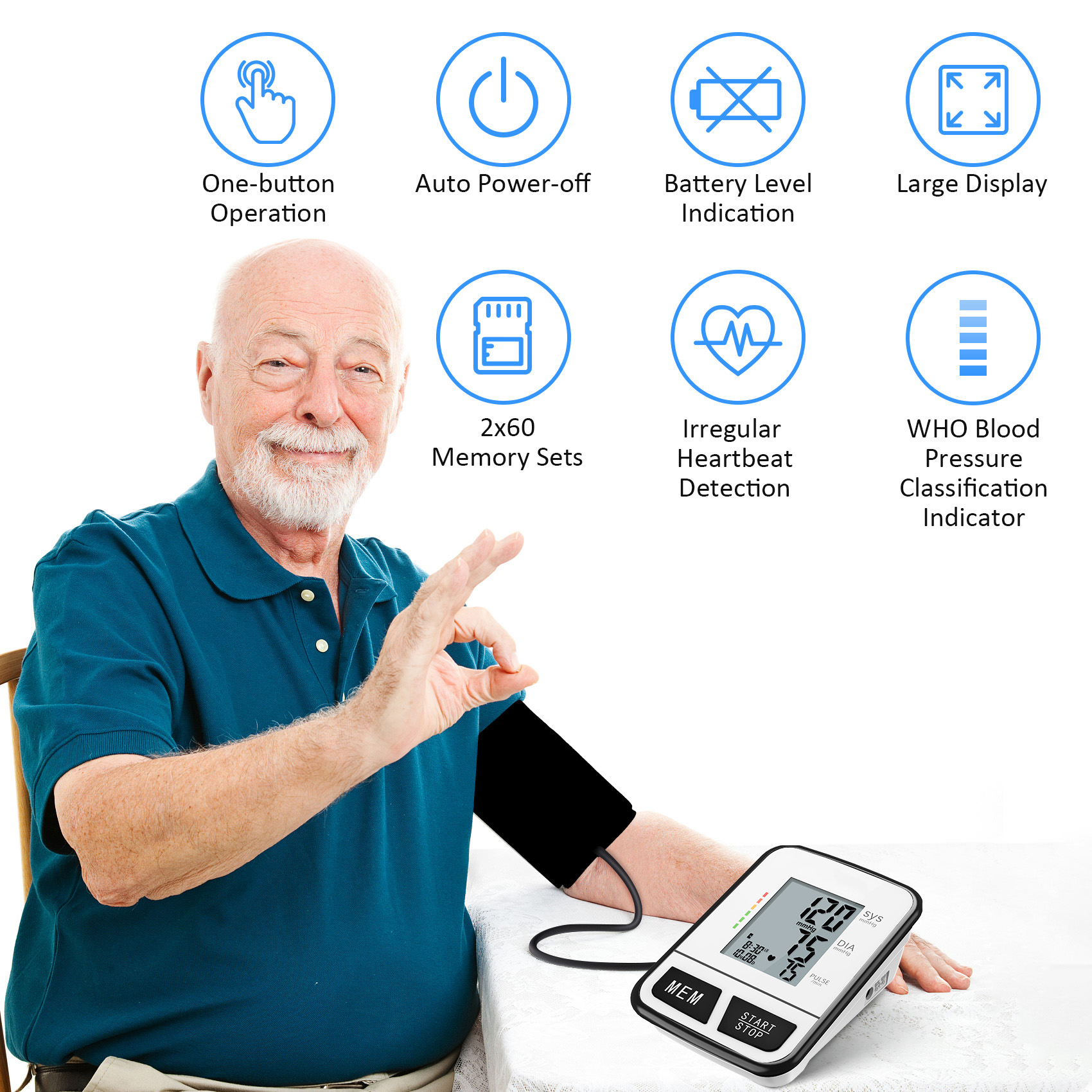 Saincheap Teanga Ard -Brú -Seiceáil Bluetooth Tensiometer Digiteach Bluetooth Tensiometer