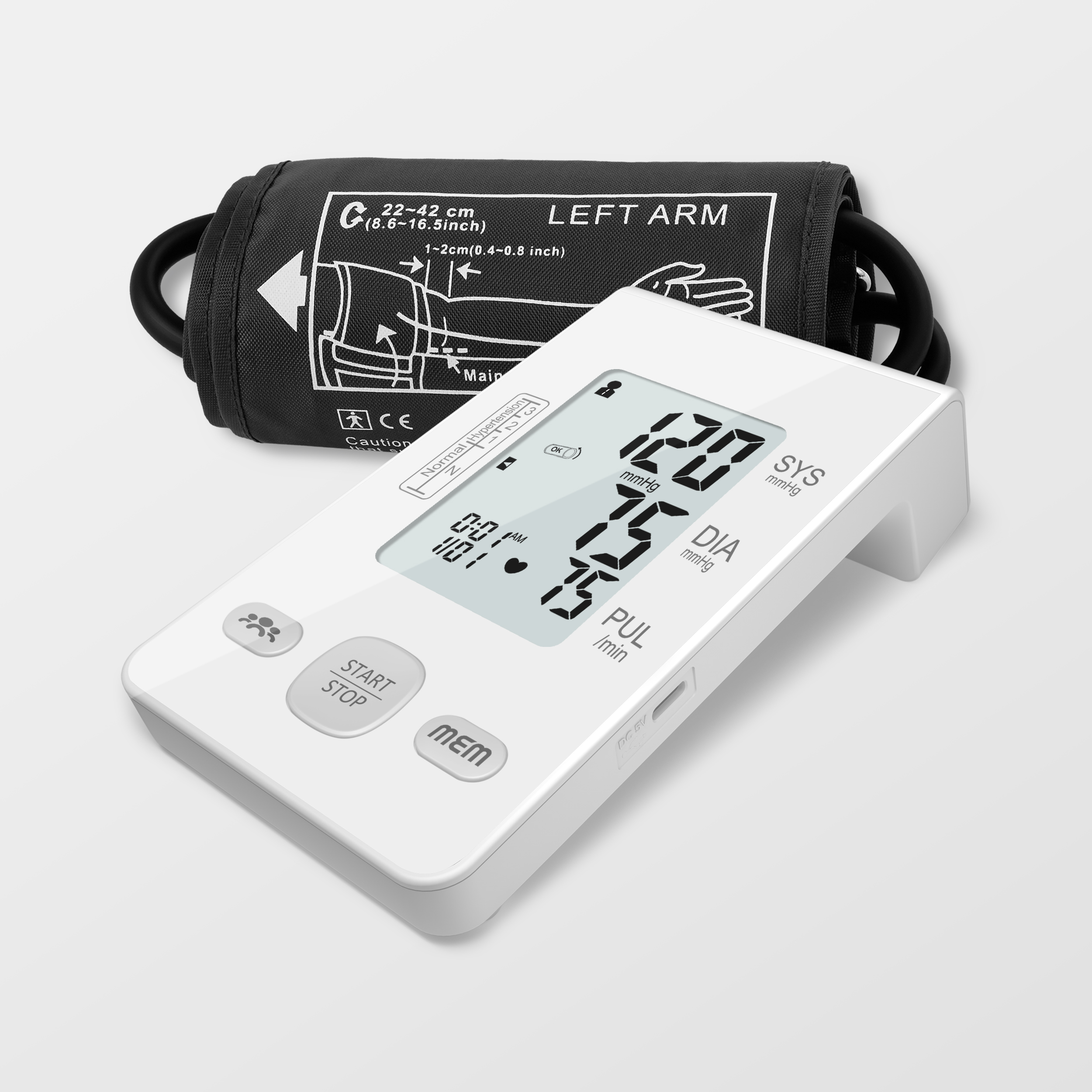 Dvojni napajanje samodejni digitalni sfigmomanometer za domačo uporabo