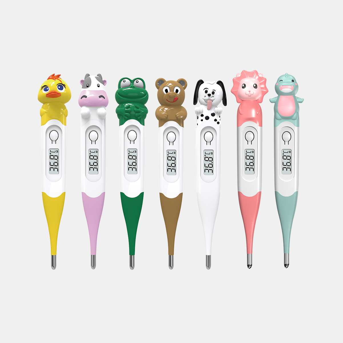 Ce MDR Thermomètre numérique Ba couleurs ndenge na ndenge Imperméable Bébé Flexible Bout Thermomètre na Série Dessin Animé Cap Amovible