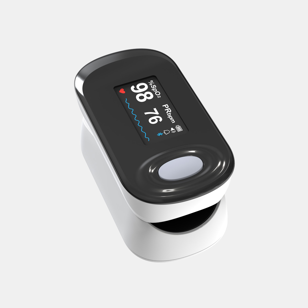 ABS Digital Fingertip Pulse Oximeter ne Bluetooth app awaka .
