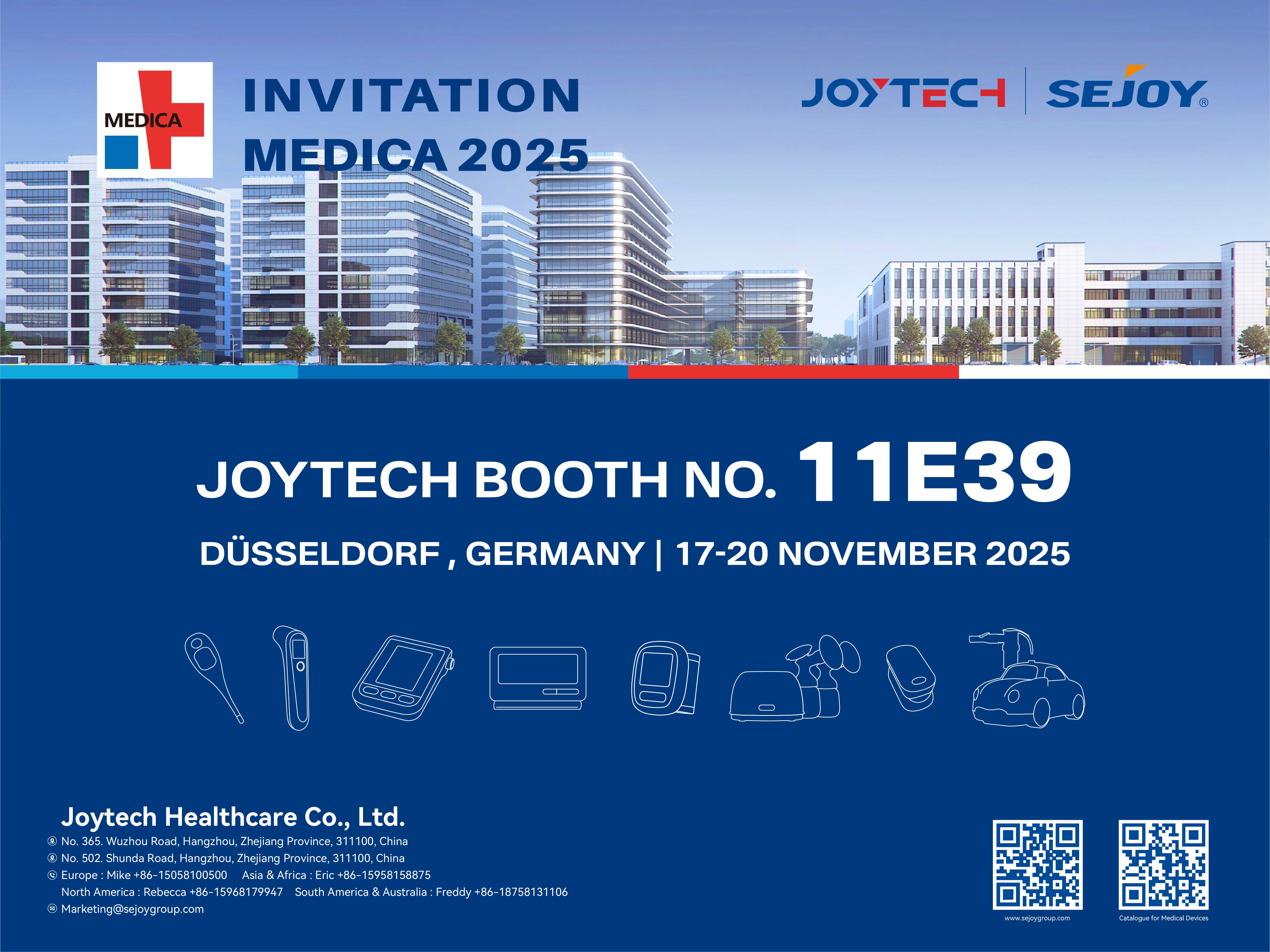 MEDICA 2025 ਵਿਖੇ Joytech: ਘਰੇਲੂ ਅਤੇ ਕਲੀਨਿਕਲ ਹੈਲਥਕੇਅਰ ਵਿੱਚ ਨਵੀਨਤਾ ਦਾ ਅਨੁਭਵ ਕਰੋ